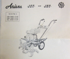 Rotary Tiller Operating Manual Ariens 1966 Serials 23B 24B 25L Super and DeLuxe