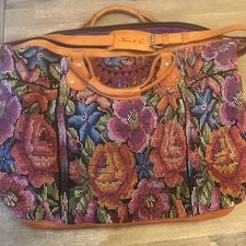 Nena &co Leather And Huipil Large Bag