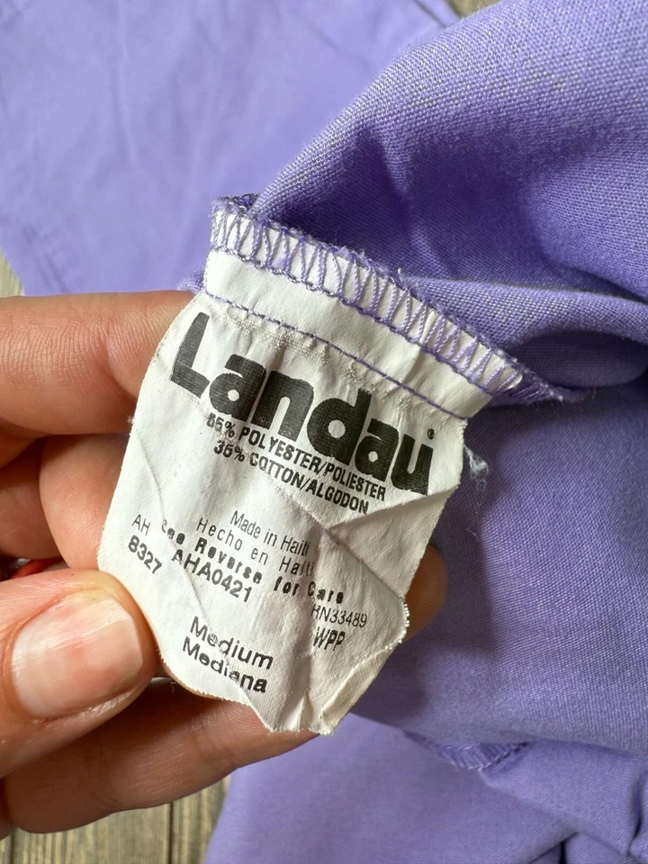 Pantalones Médicos Medianos Landau para Mujer Lavanda 65% Poliéster 35% Algodón Foto 2 de 3