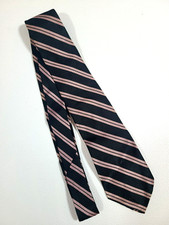 Wembley Men's Neck Tie Pointed Formal Black Pink Striped Casual Fashion 50" x 3"
