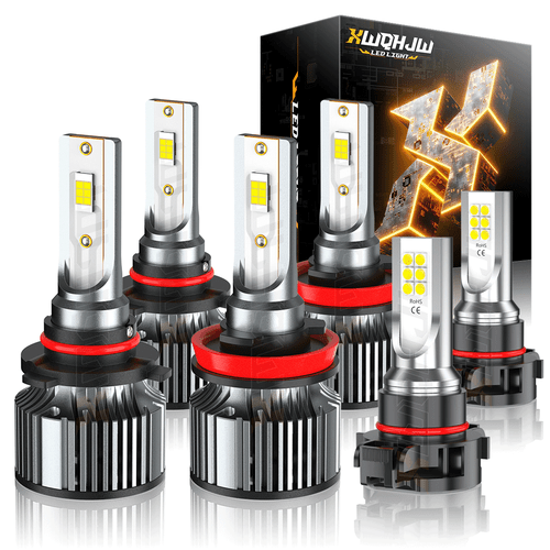 For 2007-2013 GMC Sierra 1500 6x 6000K 6LED Headlight + Fog Light Bulbs Combo