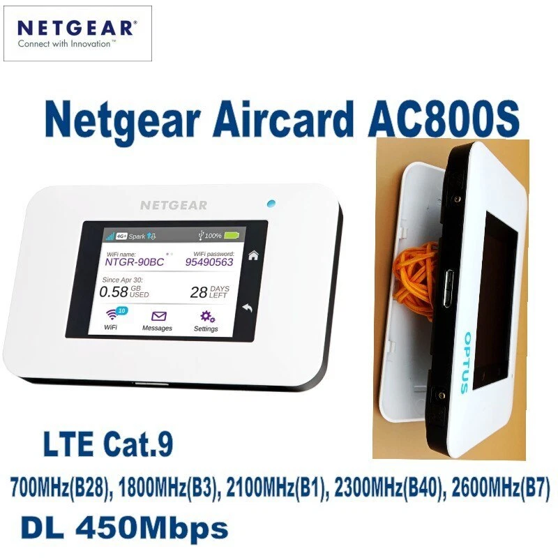 Netgear Aircard AC800S Cat9 450Mbps Portable 4G LTE Portable Mobile WIFI Hotspot - Image 4 of 4