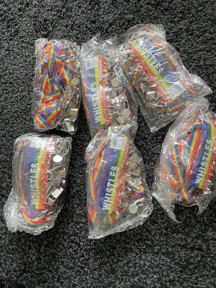 WHISTLE with RAINBOW Lanyard Pride Festival/Party/Carnival (JOB LOT 84