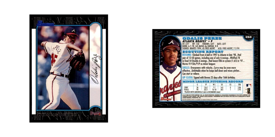 1999 Bowman Odalis Perez Baseball Cards #152 - Image 3 of 3