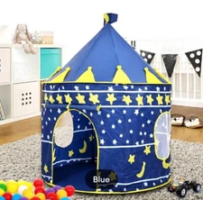 Portable Folding kids Tent Castle Cubby house. Easy to open and fold. COLOR:BLUE