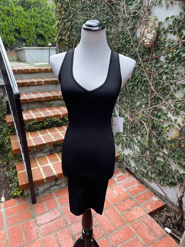black racerback bodycon dress NWT Good American Black Racerback Bodycon Dress, size S
