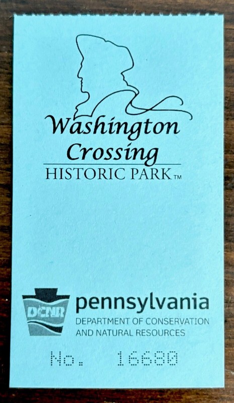 SHIPS FREE! Used ticket stub, Washington Crossing Historic Park, PA Oct. 26 2023