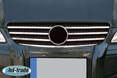 Edelstahl KÜHLER Grill Leisten chrom passend für MERCEDES VITO W639 I, 2003-2010