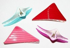 Triangle Hair Claw 1980's Style Curved Shell Jaw Clip Clasp Women Vintage Retro