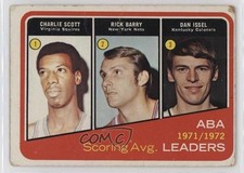 1972-73 Topps League Leaders Charlie Scott Rick Barry Dan Issel #259 HOF 0q9