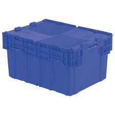 Orbis Fp403 Blue Attached Lid Container, 29.92 Gal Volume Cap., 23 7/8 In L, 19