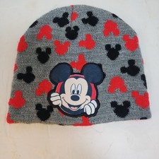 Kids Disney Mickey Mouse Beanie Hat Toddler 2T 5T Gray Red Black