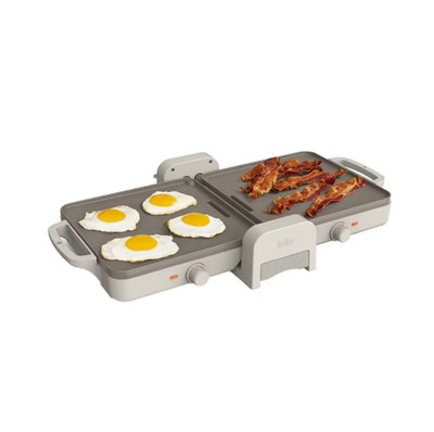 bella Fold and Store Dual Temp Griddle Oatmilk: 1200W Electric Hot Plate