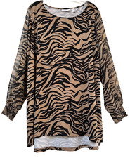 Susan Graver  Liquid Knit Shirt  Brown Black ...