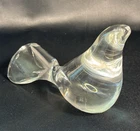 Vintage 7.5” Steuben Bird Dove Seal Crystal Clear Art Glass Figurine Paperweight