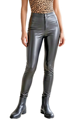 Jeggings aus Lederimitat Schwarz Größe 42  faux leather jeggings