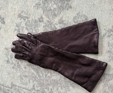 Vintage real long leather gloves Superb Made in Italy size 7.5 knitted lining