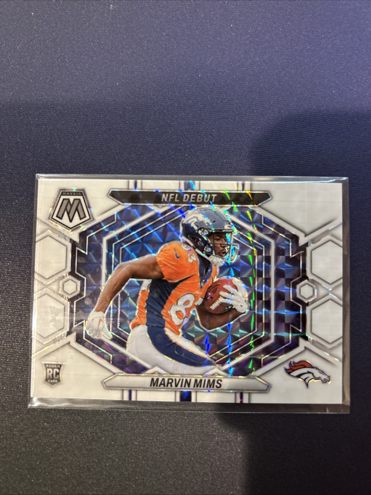 MARVIN MIMS RC 2023 PANINI MOSAIC NFL DEBUT T White Prizm /25 Mint