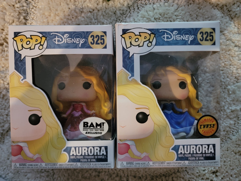 Aurora Sleeping Beauty Funko Pop Lot Chase Blue Dress BAM Excl Glitter Dress