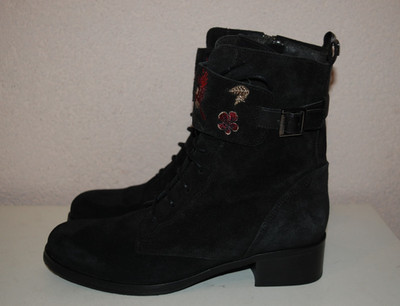 Floris van Bommel women's boots leather ankle boots embroidery size 39.5 NP 269