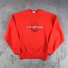 Vintage 90s Pro Player Detroit Red Wings NHL Crewneck Sweatshirt M Medium USA