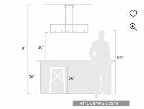 Golden Lighting Wesson 5 Light Linear Pendant, Black - 2072-LPBLK - Picture 9 of 12