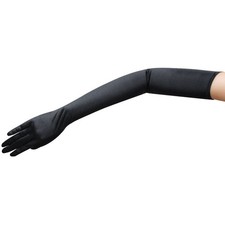23.5" Long Shiny Stretch Satin Dress Gloves Opera Length 16BL