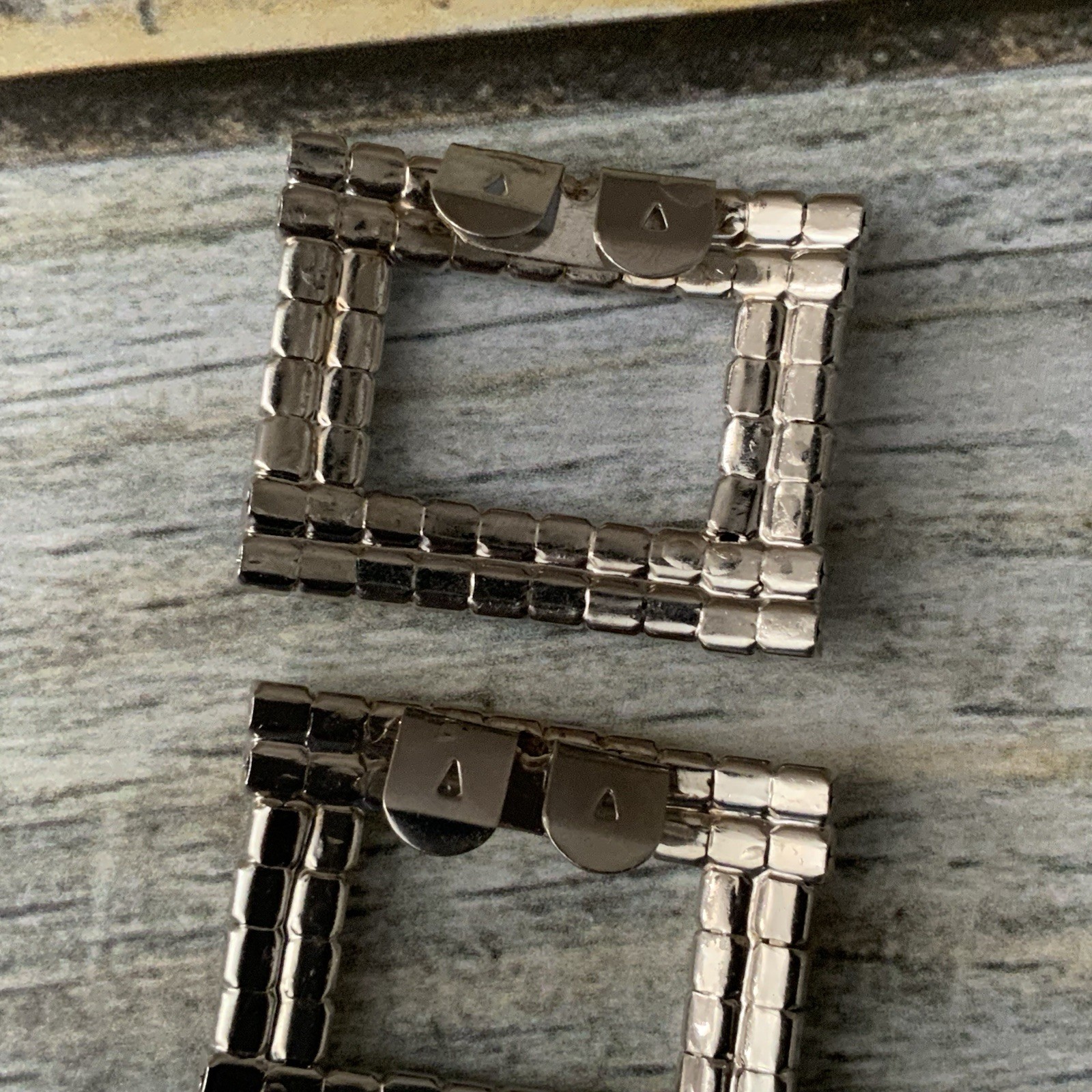 Vintage Rhinestone Rectangular Shoe Clips - Pinch… - image 4