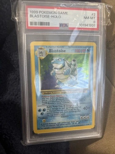 1999 Blastoise 002/102 Base Set Holo PSA 8