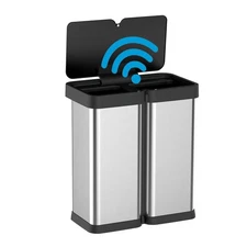 Automatic Motion Sensor Trash Can 16 Gal Touchless Garbage Bin w/ Soft-Close Lid