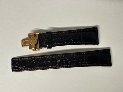 GENUINE DREYFUSS & CO BROWN LEATHER WATCH STRAP SIZE 22MM
