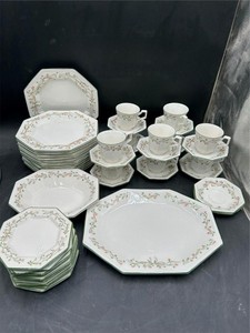 48 PCS -JOHNSON BROS - ETERNAL BEAU - DISH SET - DINNER, DESSERT, CUPS, **READ*