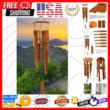 Elegant 38" Bamboo Wind Chimes with Soothing Melodies - Garden & Indoor Decor