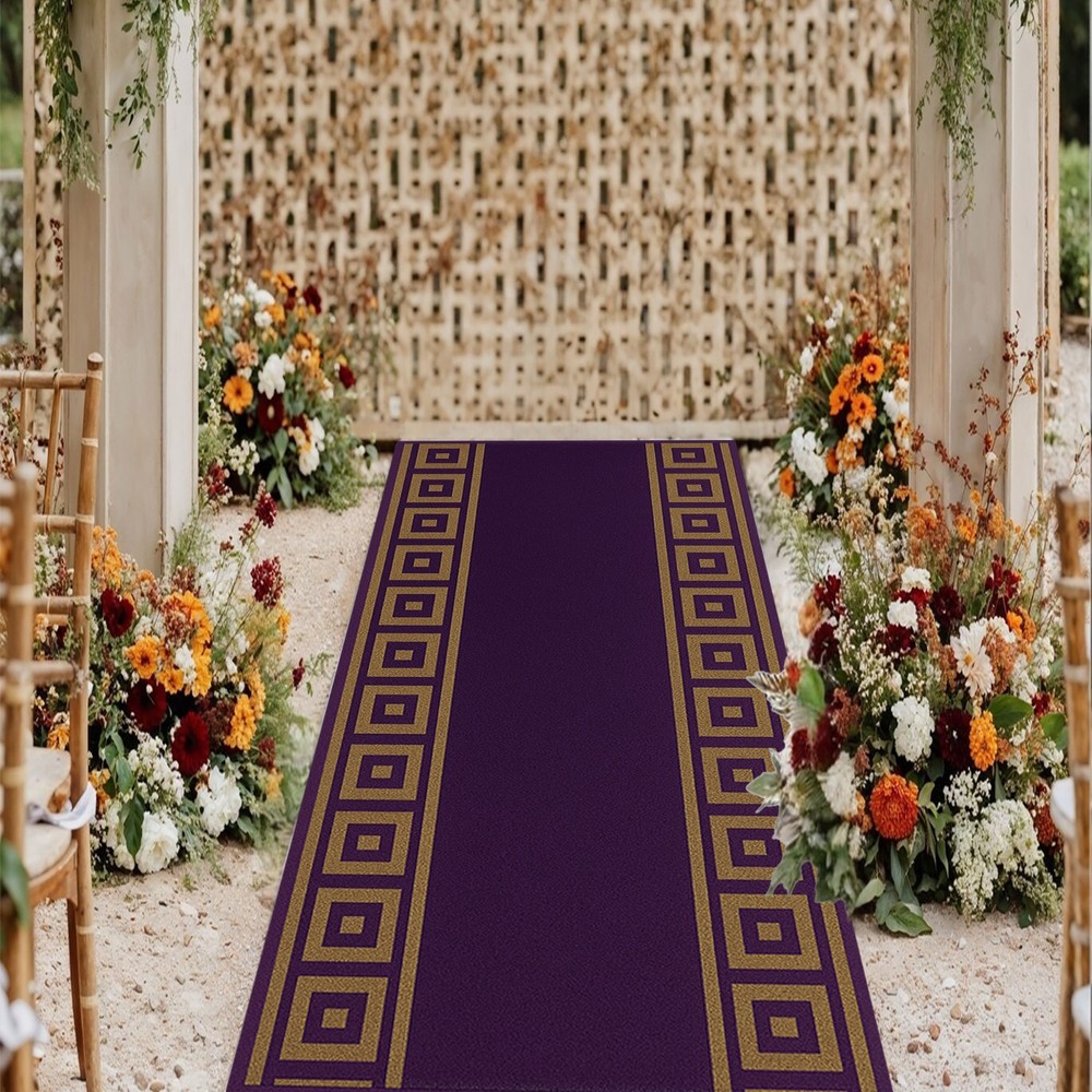 Runner Purple Gold Rug,Purple Gold Hallway Rug,Purple Gold Floor Mat,Purple Gold