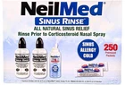 NeilMed Sinus Rinse Kit 2 Squeeze Bottles 1 Saline Spray 250 Premixed Packets
