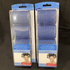 GOODY Blue JUMBO 4 Self Holding Rollers Curlers Volumizing 2 Packs 8 New 2005