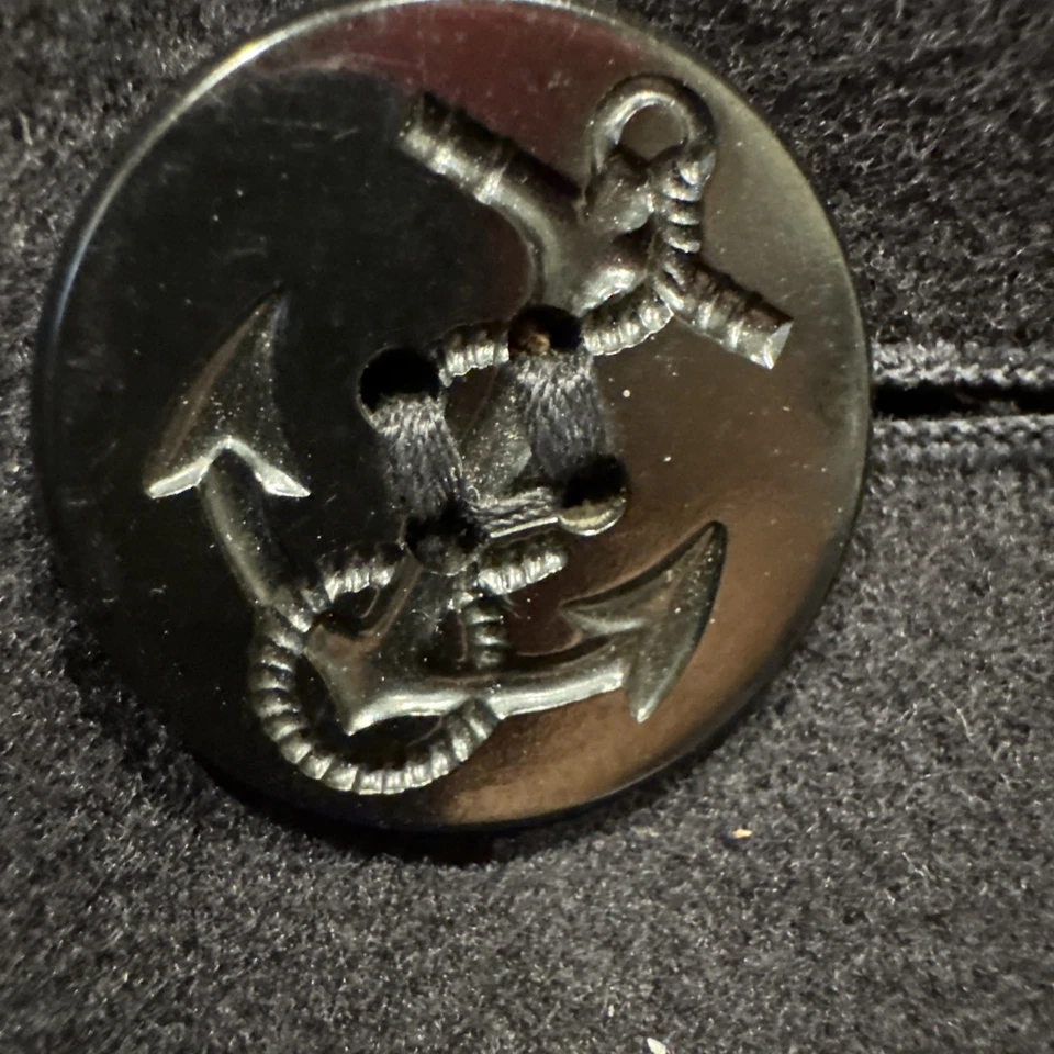 Jersey vintage 1947-1956 de la Marina de los Estados Unidos lana negro chaquetón pana bolsillos talla 40 Foto 2 de 4