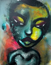 Modern Expressionist Portrait Graffiti Art | 11x14 Acrylic on Canvas