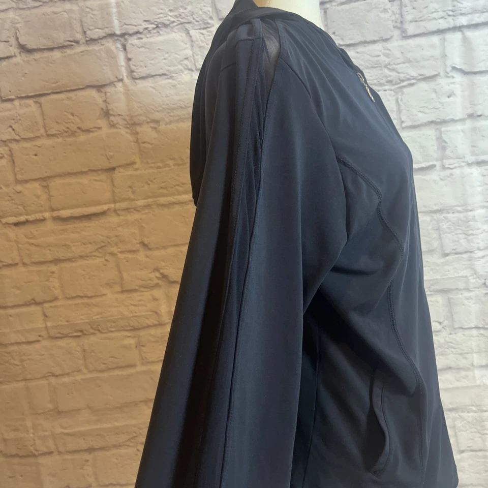 Sudadera con capucha negra con cremallera completa Cabi para mujer manga malla talla XL Foto 4 de 4