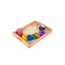 Adena Montessori Wooden Lacing with Tray Stringing Bead Set Toy,Mon... Fast Ship