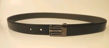 Vtg Dior Leather Mens Belt Black to Gray AND Brevetatto Italy Buckle ONLY