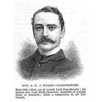 ARTHUR WALSH Konservativer Abgeordneter für Radnorshire - Antiker Druck 1886