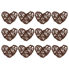 16Pcs Heart Rattan Ball Vase Filler Home Decoration Coffee 2.36 in