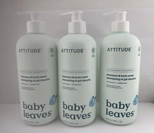 ATTITUDE Baby Leaves GOOD NIGHT 2-IN-1 Shampoo & Body Wash, 16oz Ea, 3 PACK