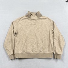 Varley Sweatshirt Womens Small Beige Fleece Mock Neck Pullover Top Casual