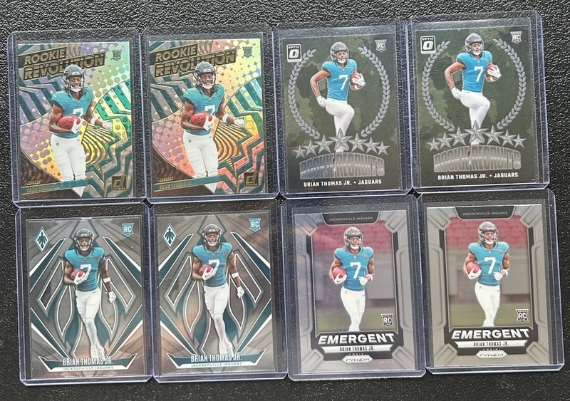 Lot Of 8x Brian Thomas Jr Rookie Cards Panini Select Prizm Phoenix 