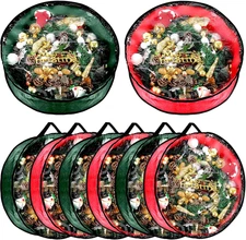 8 Pieces Wreath Container Christmas Wreath Storage Bag Garland Tear Resistant Fa