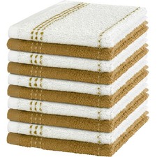 100 Cotton Washcloths 12x12 in, Capuccino Set 10 Pack 