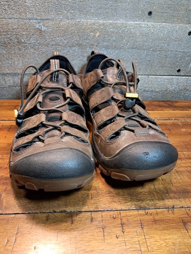 Keen Glisan Waterproof Fisherman Hiking Sandals Brown Leather Mens 10.5 - Picture 5 of 11