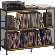 3-Tier Vinyl Record Storage: Vintage Player Table with Spacious Storage - Up ...